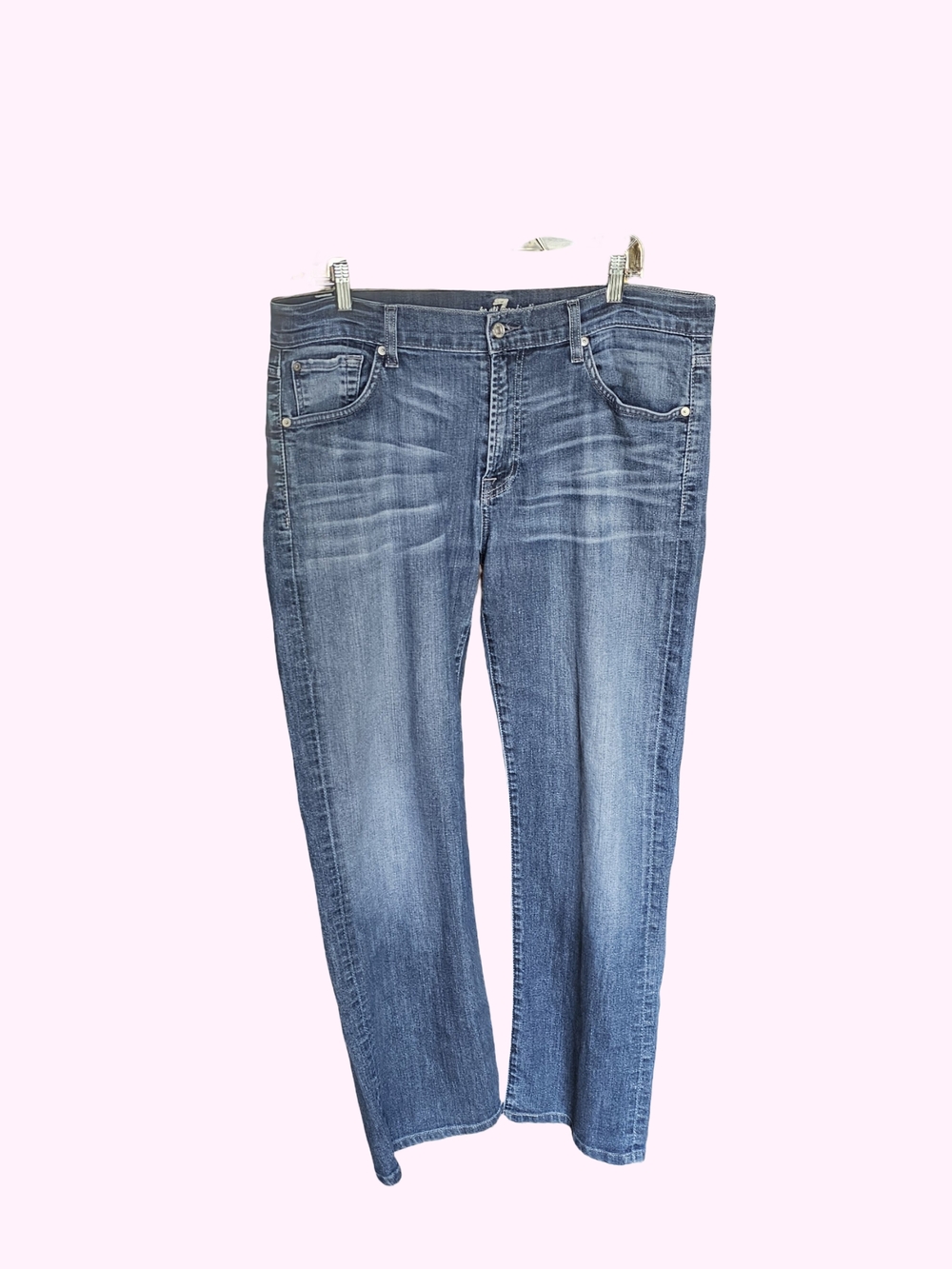 7 For All Mankind Austyn Mid-Blue Denim Jeans